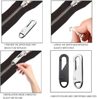 14 bucăți de cheițe de fermoar detașabile, din metal, pentru valize, rucsacuri, pantaloni, cizme, haine și blugi 4