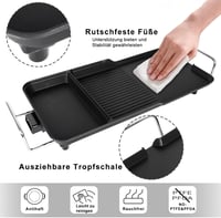 AEWHALE 3 az 1-ben Elektromos Asztali Grill, 2000W Tapadásmentes Teppanyaki Sütőlap 4-6 Személyre, Hőmérséklet Szabályozással 3