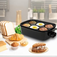 AEWHALE 3az1-ben elektromos sütő grill serpenyő fedővel 1500W antilengő - White 6