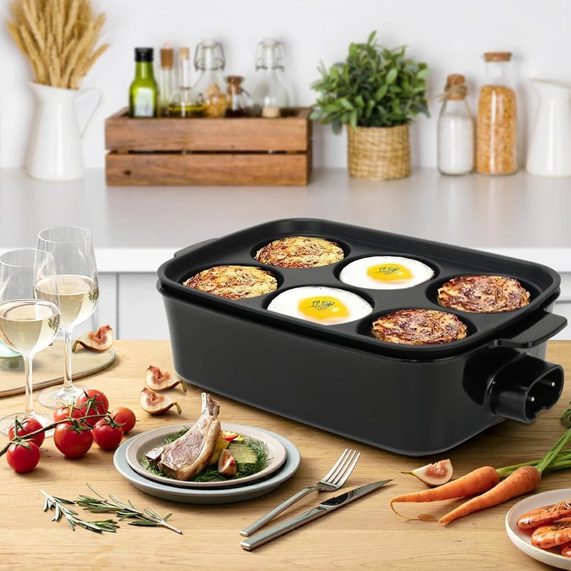 AEWHALE 3az1-ben elektromos sütő grill serpenyő fedővel 1500W antilengő - White