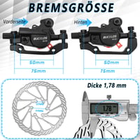 Set frâne hidraulice pe disc AEYINO MTB cu etrier și manetă din aluminiu, rotor 160 mm și adaptor IS/PM pentru biciclete electrice și pliabile, față 800 mm, spate 1500 mm 2