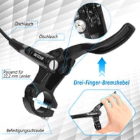 Set frâne hidraulice pe disc AEYINO MTB cu etrier și manetă din aluminiu, rotor 160 mm și adaptor IS/PM pentru biciclete electrice și pliabile, față 800 mm, spate 1500 mm 5