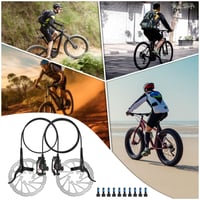 Set frâne hidraulice pe disc AEYINO MTB cu etrier și manetă din aluminiu, rotor 160 mm și adaptor IS/PM pentru biciclete electrice și pliabile, față 800 mm, spate 1500 mm 7