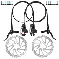 Set frâne hidraulice pe disc AEYINO MTB cu etrier și manetă din aluminiu, rotor 160 mm și adaptor IS/PM pentru biciclete electrice și pliabile, față 800 mm, spate 1500 mm 1