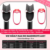Bezdušová páska na ráfik AEYINO 17/19/21/23/25/28/30/32/35 mm šírka x 10 m dĺžka pre MTB, cestné a gravel bicykle (systém bez duší) 3