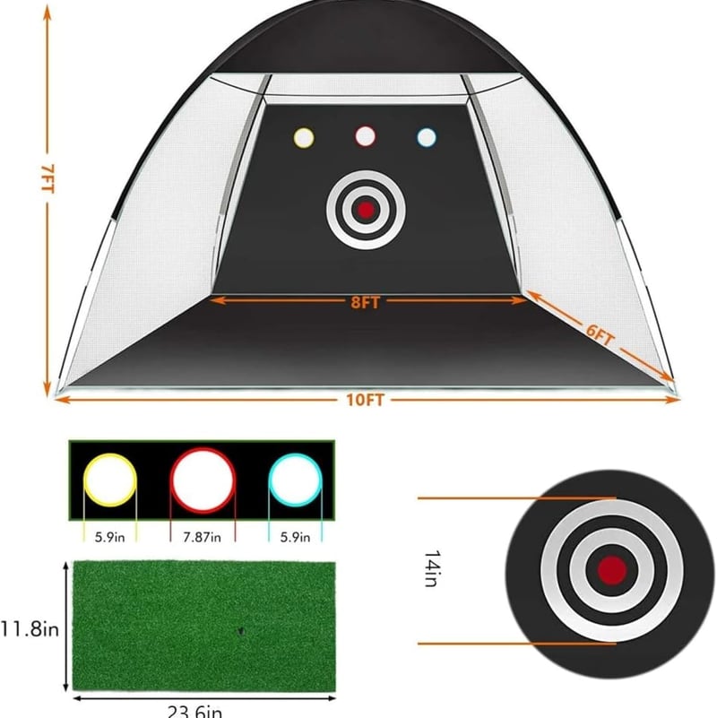 MOWAYSERS Prémium Minigolf Szett - 10 Labdával, Putting Szőnyeggel és Kiegészítőkkel, Beltéri Edzéshez