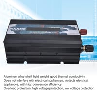 Reiner 3000W szinuszos inverter, 12V-220V, alumínium, kijelzővel - Fekete 5