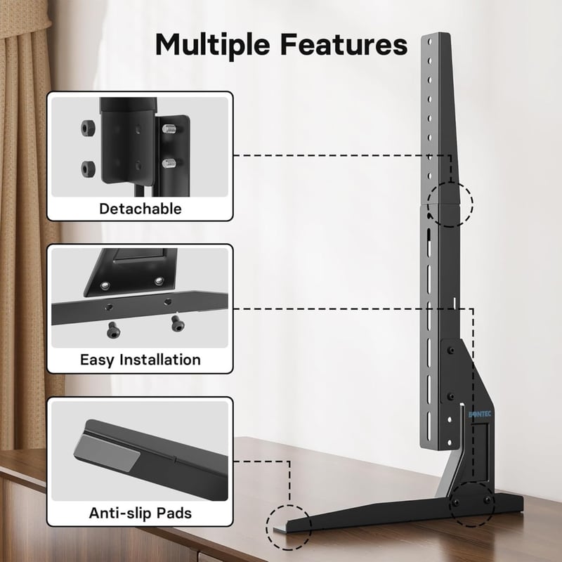 1home Univerzális TV Állvány Asztali Monitortartó 22-65" Képernyőkhöz - Televízió Talp Konzol LCD LED Képernyőemelő