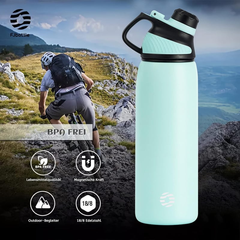 Fjbottle mágneses zárású rozsdamentes acél kulacs 400-1000ml - BPA-mentes, szénsavas italokhoz