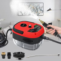 Hombasing 2500W Kézi Gőztisztító 1000ml Tartállyal - 6 Sebességgel, 3 Kefefejjel - Konyha, Fürdő, Autó, Ablak Tisztításához (Piros) 1