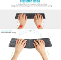 MoKo Összehajtható Bluetooth angol Billentyűzet - Univerzális, Vezeték Nélküli, Újratölthető, Ultravékony, Ergonomikus - iOS, Android, Windows  3