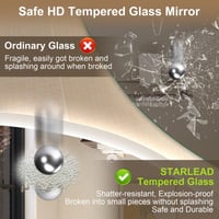 STARLEAD 60 cm Kerek Fürdőszobai Tükör Bluetooth Hangszóróval, Fényerőszabályzással, 3 Színhőmérséklettel, Páramentesítővel, IP44 Védettségg 5