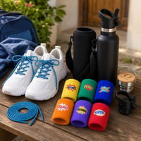 Sportski neon set: 2 para sjajnih vezica + 24 frotir narukvice + 500 ml boca 1