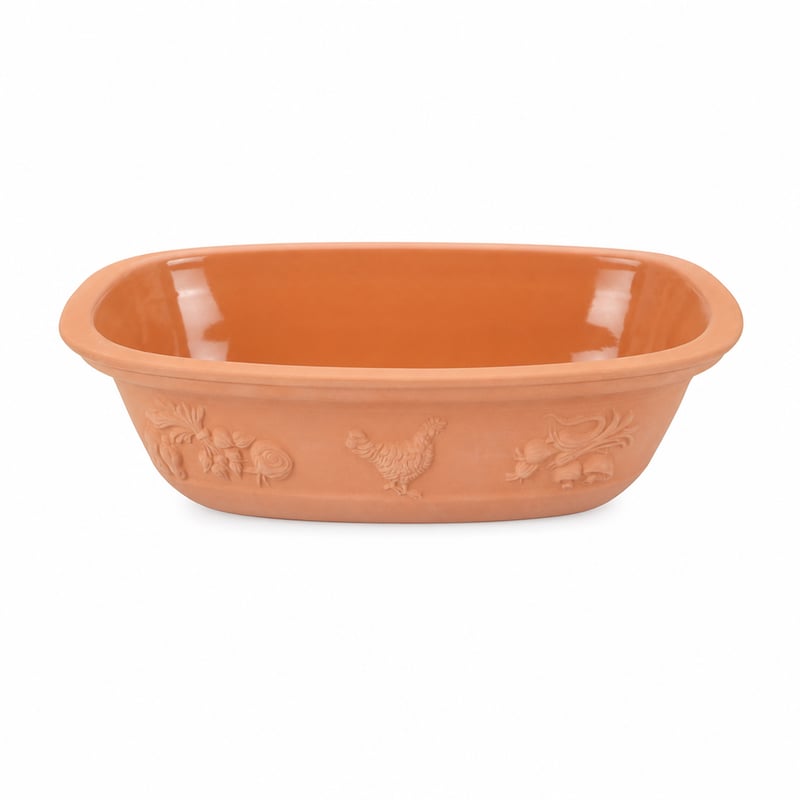 Vas de gătit din ceramică Römertopf Rustico cu capac – vas roman din teracotă de 5 litri — vas de gătit fără capac (stare: vezi a 2-a poză)