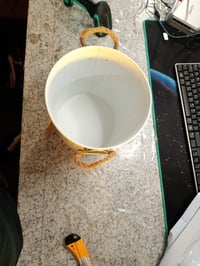 Cos cosmetic WENKO Gara 6 L, alb, design retro, oțel mat, cu mânere împletite — fără capac (stare: vezi a 2-a imagine) 2