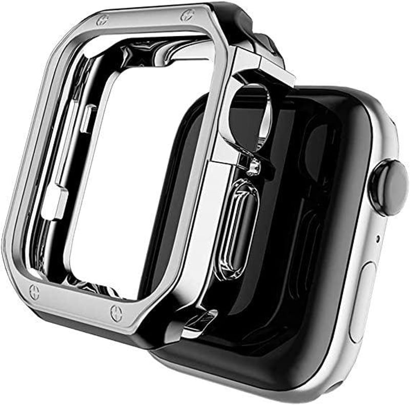 Apple Watch kompatibilis óraszíj szett, 2 db, fekete-ezüst