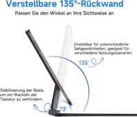 HOU Bluetooth Billentyűzet Tok iPad 11. Generáció 2025 A16/10. Generáció 2022 Készülékekhez - Mágneses Állvány, Érintőpad, QWERTZ, Fekete 8