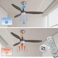 Ovlaim 132 cm Okos Mennyezeti Ventilátor Távirányítóval - Fa Lapátok, 6 Sebesség, App/Alexa Vezérlés, LED Világítás, Csendes DC Motor, Szürk 5