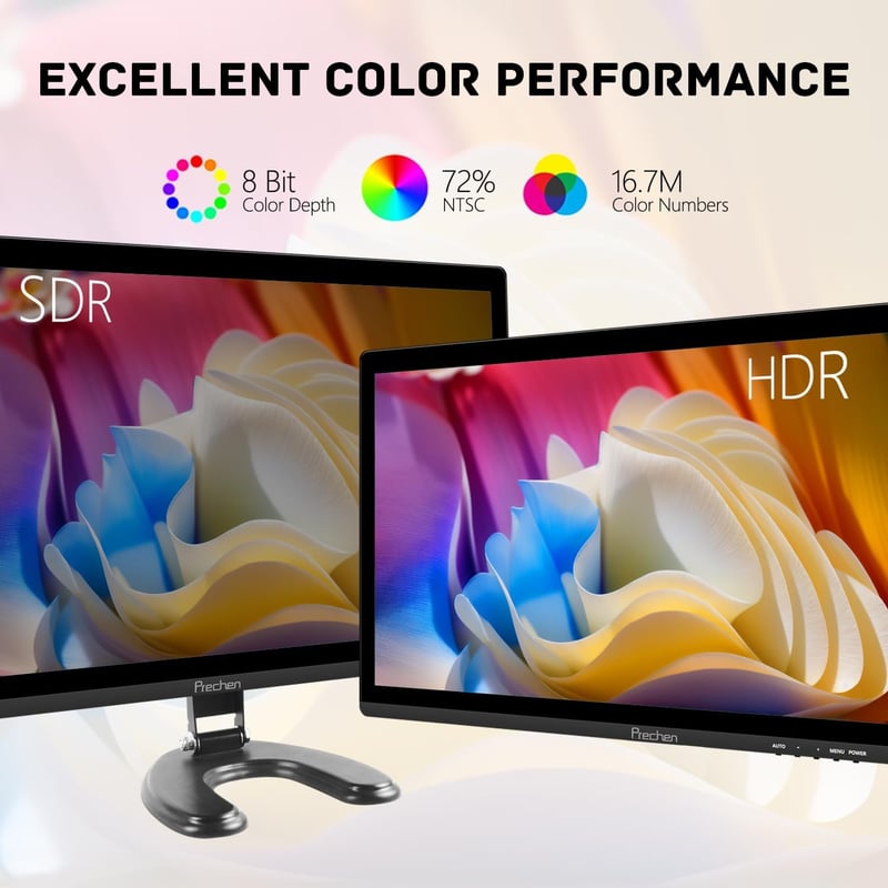 Prechen 24" Érintőképernyős Monitor, IPS FHD 1080P, 75Hz, HDMI/VGA/USB Csatlakozás, Beépített Hangszórók, Játékhoz és Üzleti Használatra