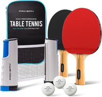 PRO-SPIN Pingpongütő Szett Hálóval, 3 Csillagos Labdákkal és Táskával - 2 Ütős Készlet 1