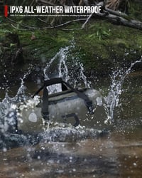 BORLENI Vízálló Motoros Hátsó Táska 50L - Túrázáshoz, Kerékpározáshoz, Kempingezéshez - Fényvisszaverő Nyeregtáska Olíva Színben 4