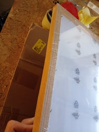 KAIWIN Képkeret 40x60 cm, tölgyfa fali fotókeret poszterhez és puzzle-hoz, függeszthető fa — repedt fa keretszél (állapot: lásd a 2. képet) 2