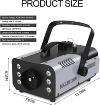 U`King 1200W Füstgép 6 RGB LED Világítással - Vezeték Nélküli Távirányítóval, 8m Hatótávolság, 1L Tartály, Fém Ház, DJ Partykhoz, Koncertekh 7