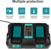 Makita 14,4V-18V akkumulátor gyorstöltő, dupla portos, EU csatlakozó 8