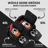 PUMA 60L Multifunkciós Sporttáska Cipőtartóval és Hátizsákkal - Fekete 2
