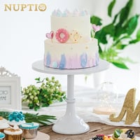 NUPTIO 30 cm-es Fehér Fém Tortatartó Állvány Esküvőre és Karácsonyi Dekorációhoz 2