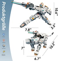 Celestial Wariors 25 cm-es Átalakítható Tigris Robot Játék Gyerekeknek - Fehér 6
