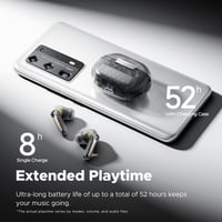 SoundPEATS Capsule3 Pro Hi-Res Bluetooth Fülhallgató, LDAC, Hibrid Aktív Zajszűrés, 6 Mikrofon, 52 Órás Üzemidő, Átlátszó Fekete 6