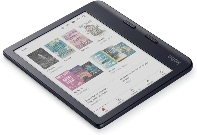 Kobo Libra Colour Fekete E-könyv Olvasó 7" Kijelzővel, 32GB Tárhely, Vízálló, Ergonomikus Kialakítás, Színes Képernyő