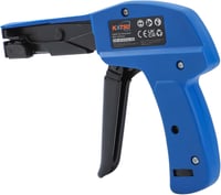 KATSU Tools Kábelkötegelő Pisztoly - Professzionális Nylon Kábelkötöző Feszítő és Vágó Eszköz, Állítható Feszességgel, 2,4-4,8 mm, Kék (4175 1
