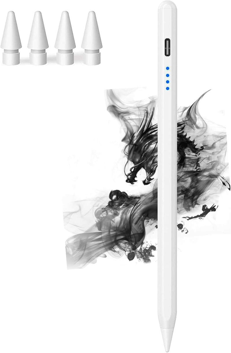 Kenkor iPad ceruza - Fehér, dőlésérzékelős, tenyérfelismerős, Apple iPad Pro/Mini/Air kompatibilis