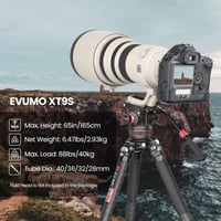 EVUMO Karbon Állvány 165cm - Professzionális Fotó és Videó Tripod 40kg Teherbírással, 10x Szénszálas, Mágneses Szögállítással, 40mm Csőátmér 2
