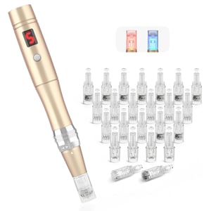 Beautlinks Električna mikroabrazijska olovka 0-2,5 mm - LED svjetlo, 6 razina, pomlađivanje kože, uklanjanje bora, tretiranje akni (s 24 uloška s iglama)