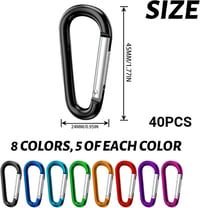 AFAIK mini karabiner készlet rugós kapoccsal, 40 x 4 mm - színes, 40 db 2