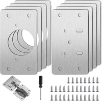 AFAIK Zsanérjavító Készlet 8 db Rozsdamentes Acél Javítólemez 9x5 cm Szekrényhez, Bútorokhoz, Fiókokhoz - Tartós Bútorvasalat Csavarokkal 1