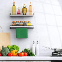 AFAjwsc Fali Polc Szett - 2 db 42 cm-es Fehér Lebegő Fapolc Törölközőtartóval - Fürdőszobába, Konyhába, Nappaliba és Irodába - Rusztikus Fa  6