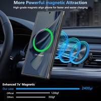 Samsung Galaxy S24 Ultra MagSafe mágneses tok - BESINPO ütésálló, vékony védőtok üvegfóliával (fekete) 3