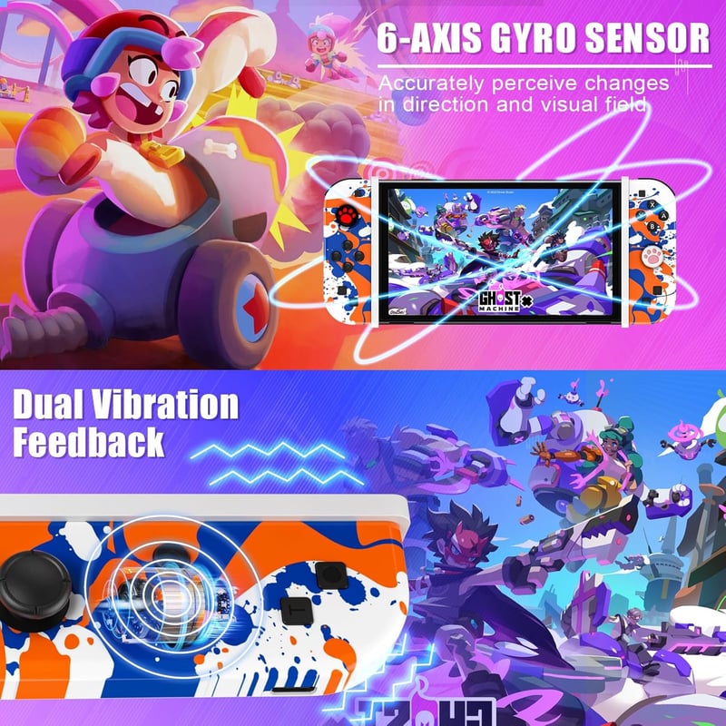 Bonacell vezeték nélküli kontroller Nintendo Switch-hez, Turbo és Gyro funkcióval