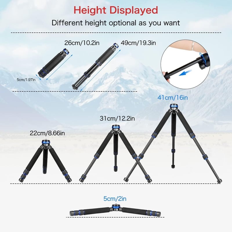 Koolehaoda MT-03 kompakt állvány DSLR-hez és telefonhoz, 10kg teherbírás