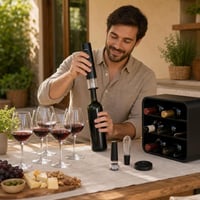 Set za degustaciju vina: 1x električni otvarač + 6x čaša za crno vino 1