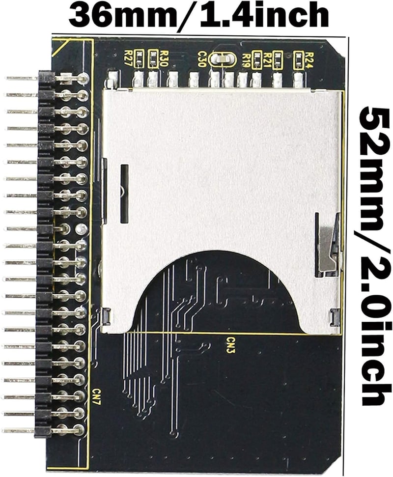 FENGQLONG SD Kártya IDE Adapter - SD/SDHC/SDXC/MMC Memóriakártya 2,5" IDE 44 Pin Átalakító, Fekete