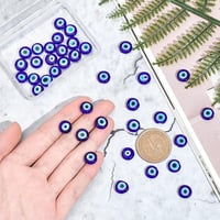 Kék Szemű Török Szem Üveggyöngyök Karkötőkhöz - 38db, 10mm 3