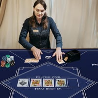 LaiEr 140x140 cm Vízálló Póker Alátét - Összehajtható Gumi Póker Asztallap Texas Hold'em és Blackjack Játékokhoz 7