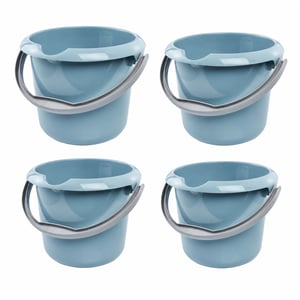 keeeper Mika plastična kanta Nordic Blue s ugrađenom mjernom skalom i ergonomskom ručkom, 5 L, set od 4 komada