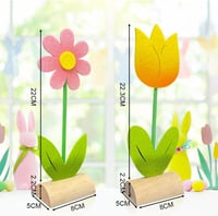 Húsvéti fa dekoráció filc tulipánokkal - 3 db-os kerti asztaldísz szett 7