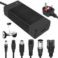 Univerzálna nabíjačka na elektrokolobežku Afenau 42V 2A so 6 konektormi, vhodná pre Xiaomi Scooter, elektrobicykle a hoverboardy, čierna, DC5.5, XLR, RCA 1